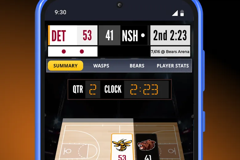 Ultimate Pro Basketball GM — live match summary with quarter, clock and score