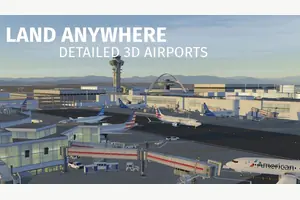 Infinite Flight Simulator — detailed 3D airport with terminal and control tower